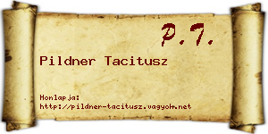 Pildner Tacitusz névjegykártya